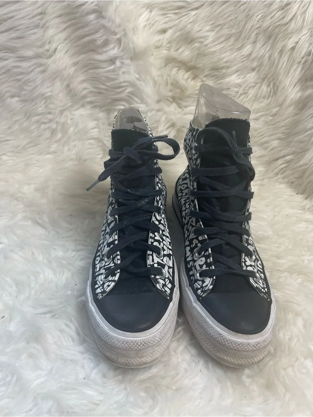 Converse Black & White All-Star Graffiti High-Top Sneakers - Kids